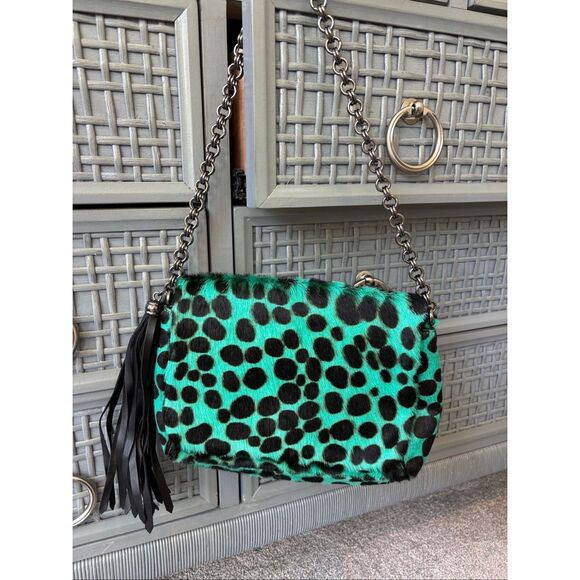 Rare⭐️ Eric Javits Calf hair leopard handbag, $475 - Picture 1 of 13